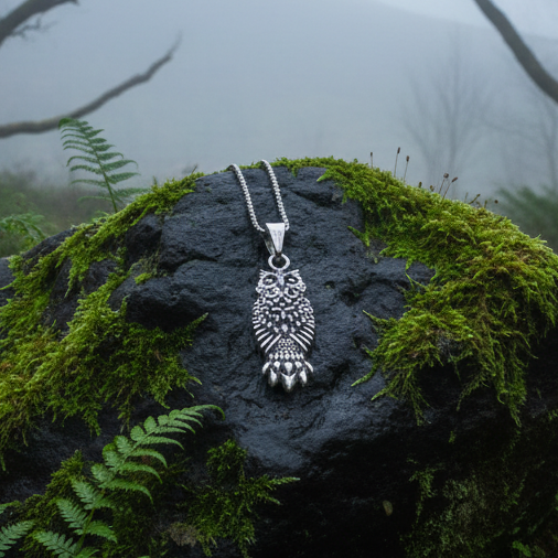 The Guardian Owl Necklace in Sterling Silver | Pendant | Wiccan Center