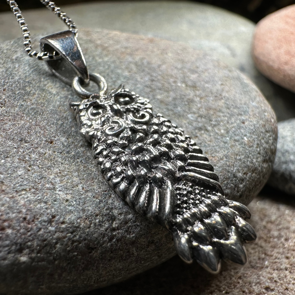 The Guardian Owl Necklace in Sterling Silver | Pendant | Wiccan Center