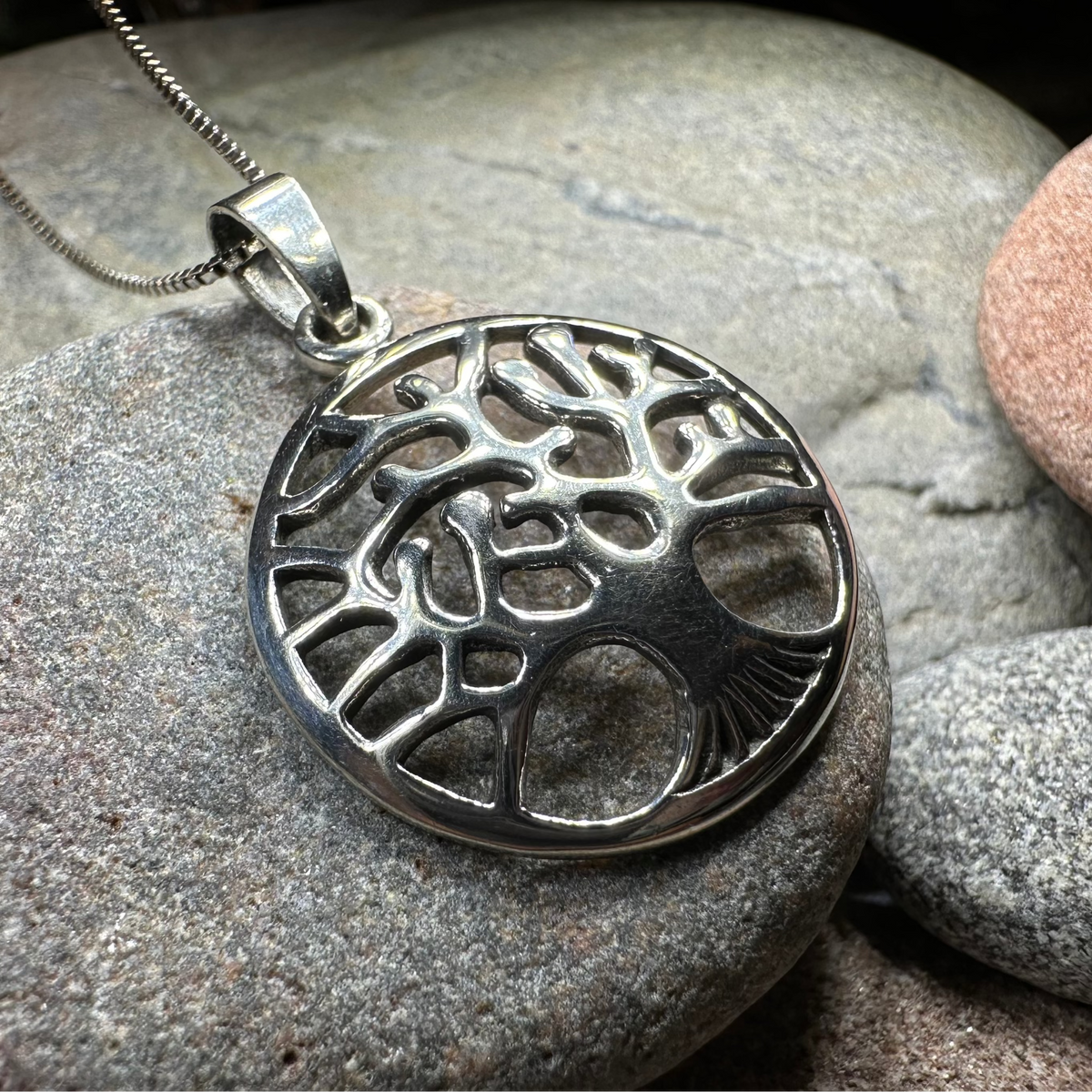 Modern Tree of Life Necklace in Sterling Silver | Pendant | Wiccan Center