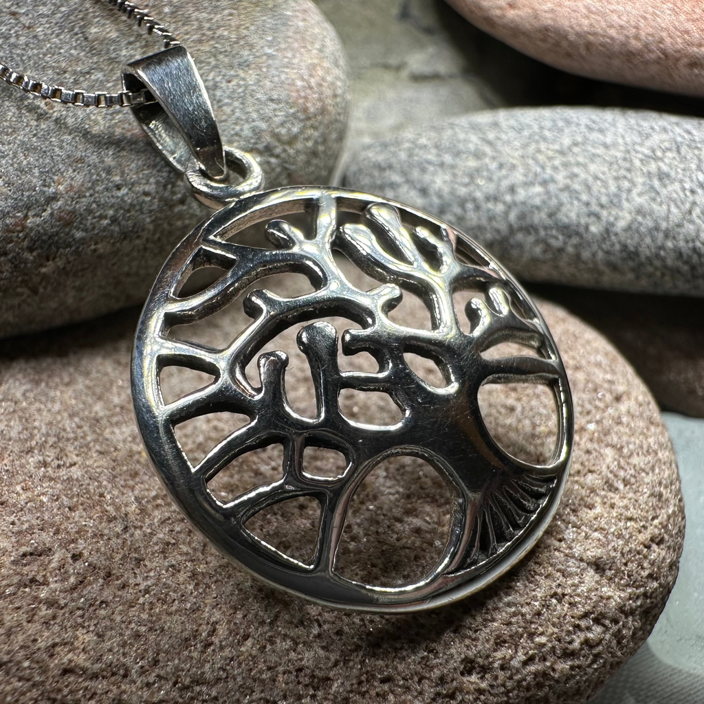 Modern Tree of Life Necklace in Sterling Silver | Pendant | Wiccan Center