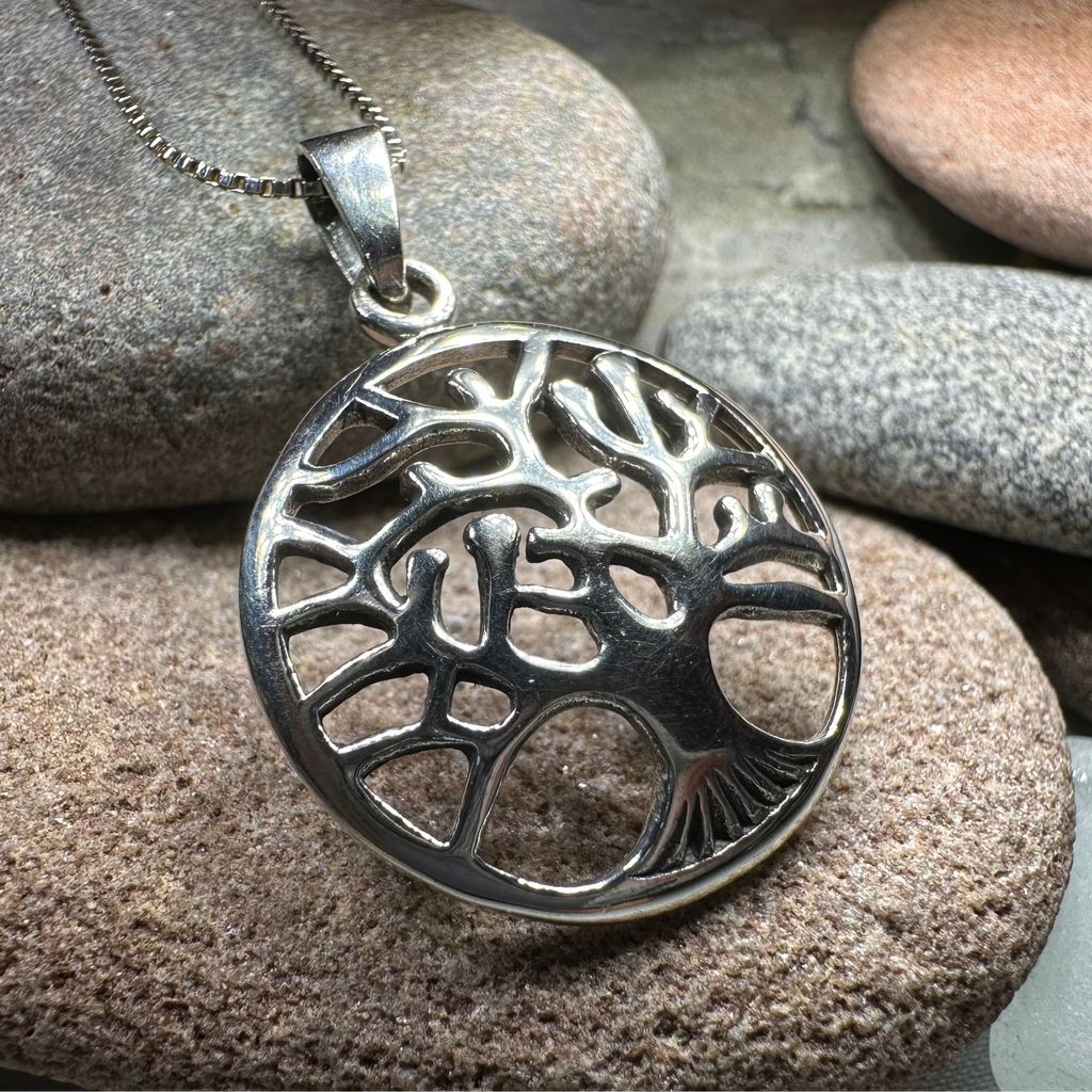 Modern Tree of Life Necklace in Sterling Silver | Pendant | Wiccan Center