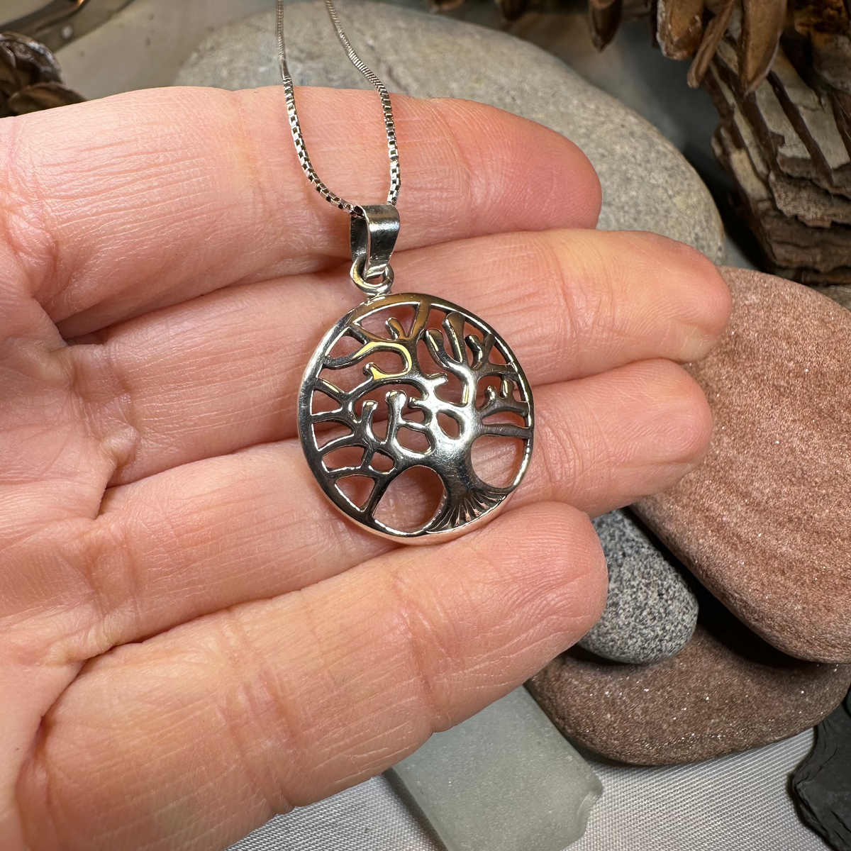 Modern Tree of Life Necklace in Sterling Silver | Pendant | Wiccan Center
