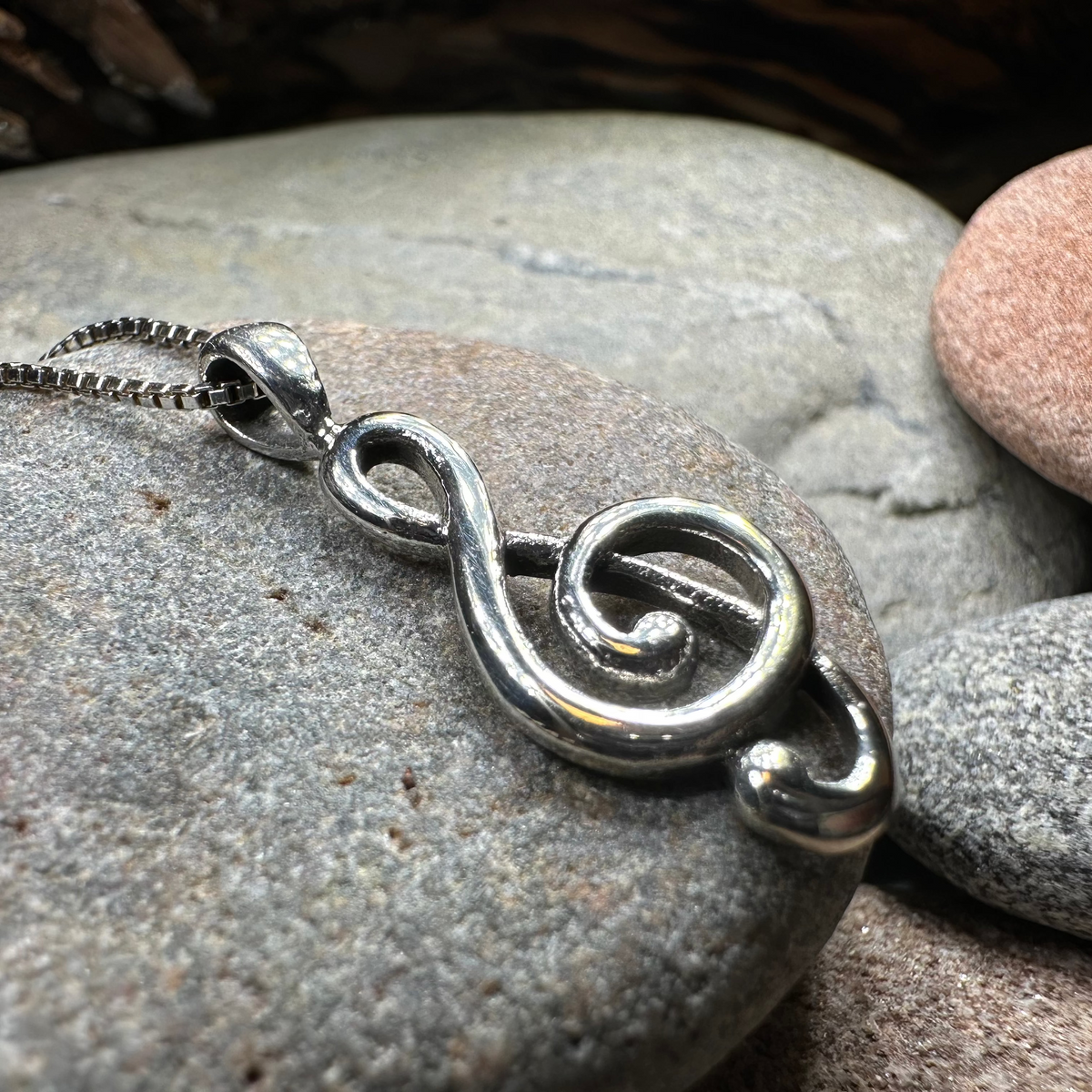 Sweet Music Note Necklace in Sterling Silver | Pendant | Wiccan Center