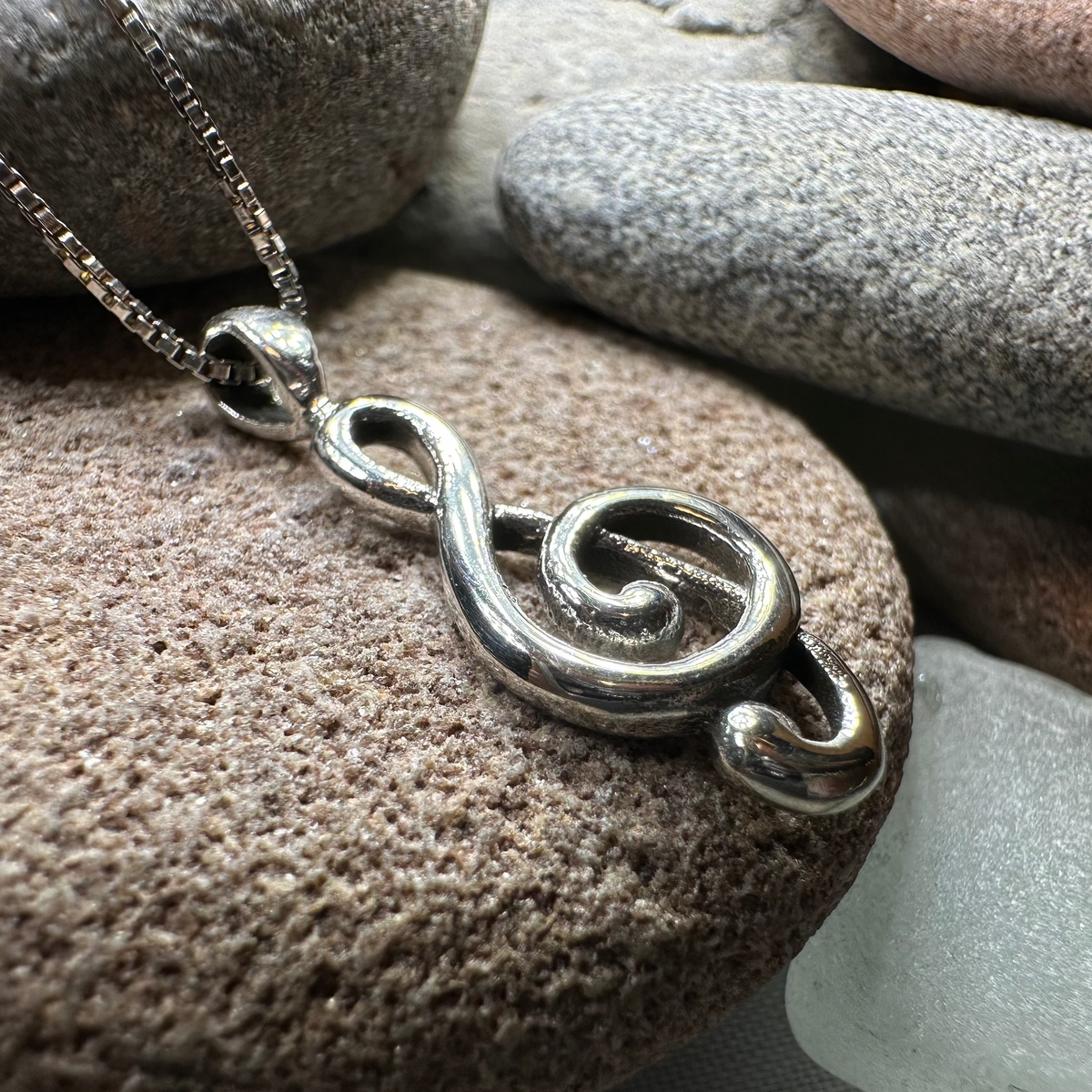 Sweet Music Note Necklace in Sterling Silver | Pendant | Wiccan Center