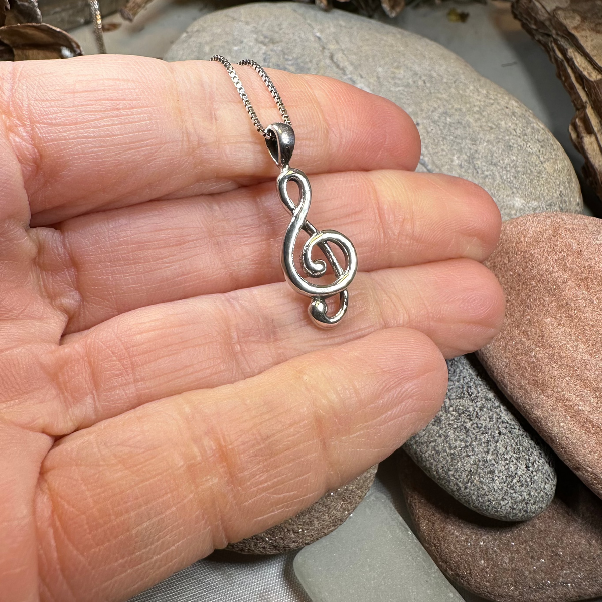 Sweet Music Note Necklace in Sterling Silver | Pendant | Wiccan Center
