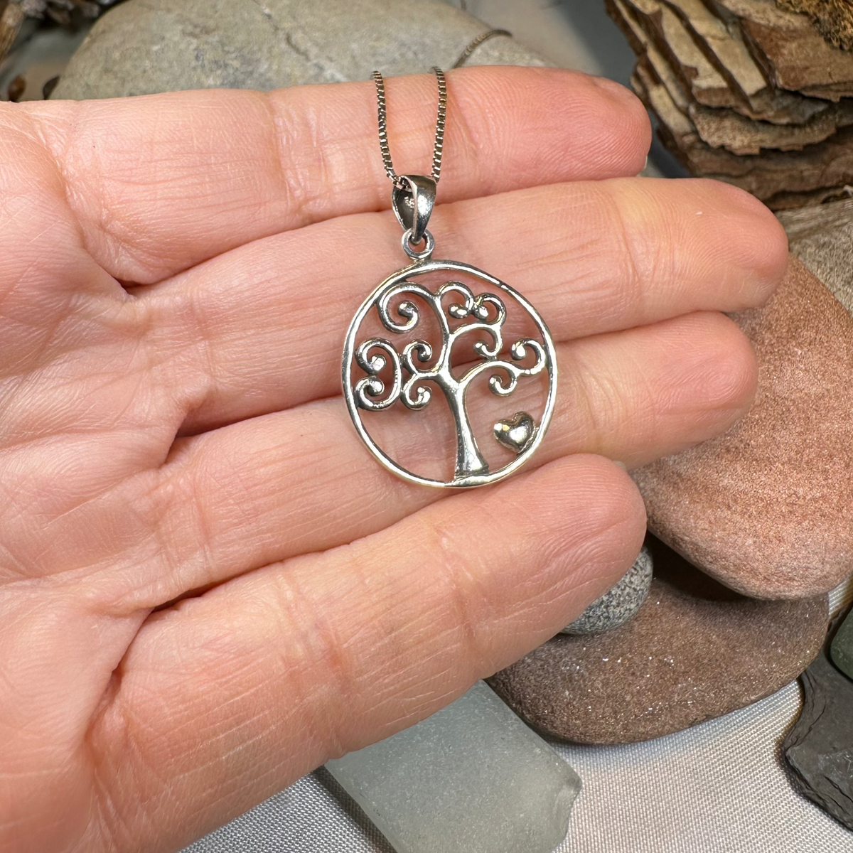 Heart Tree of Life Necklace in Sterling Silver | Pendant | Wiccan Center