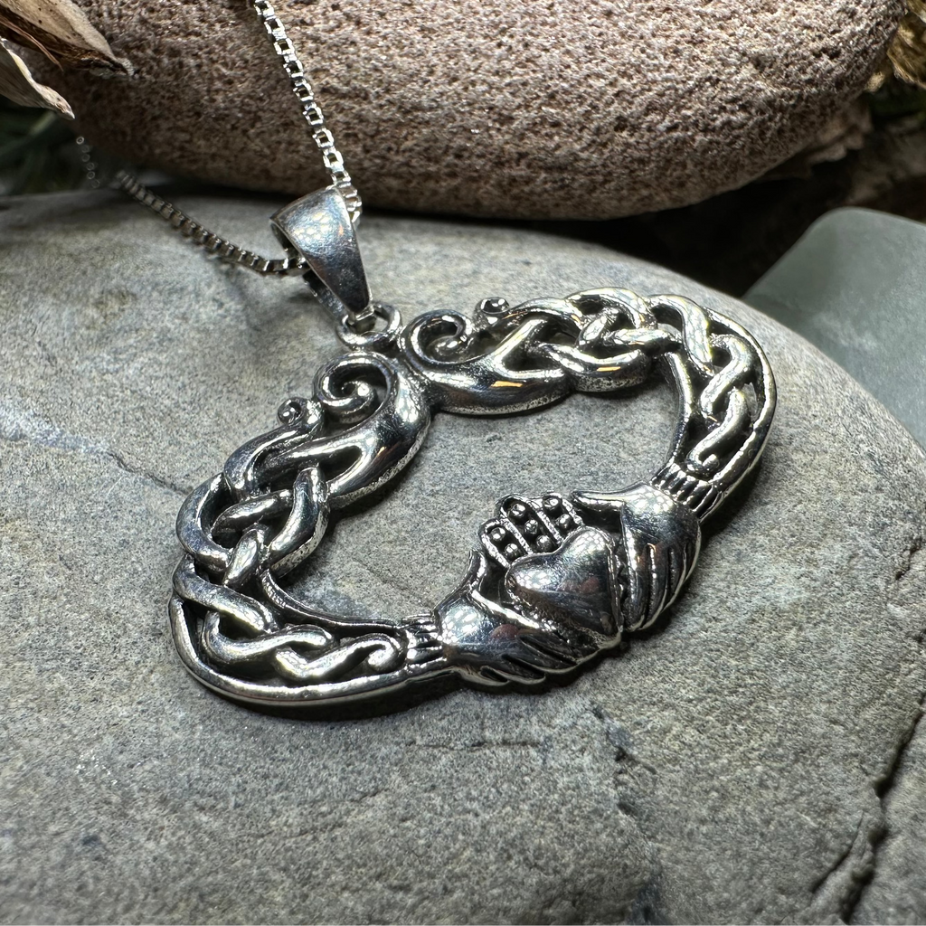 Claddagh Celtic Lace Necklace | Pendant | Wiccan Center