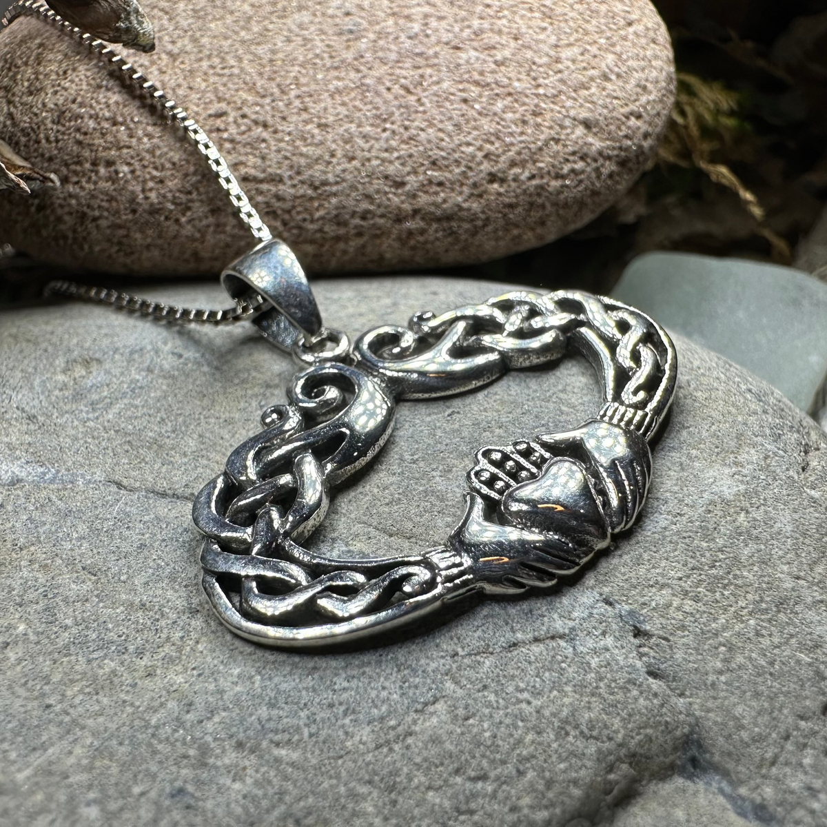 Claddagh Celtic Lace Necklace | Pendant | Wiccan Center