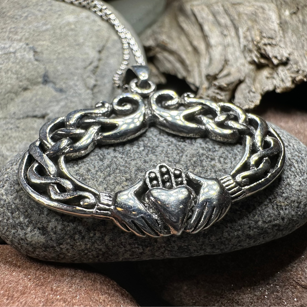 Claddagh Celtic Lace Necklace | Pendant | Wiccan Center