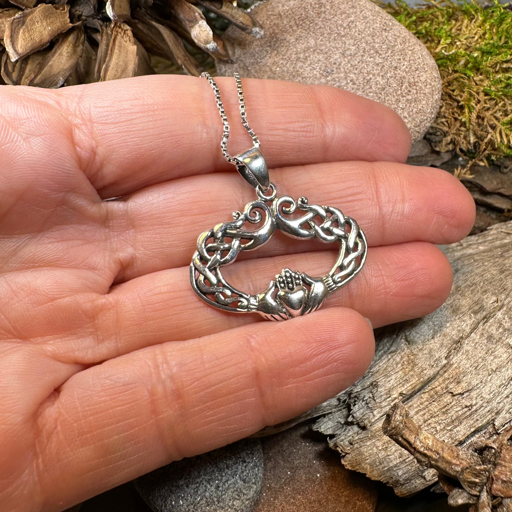 Claddagh Celtic Lace Necklace | Pendant | Wiccan Center