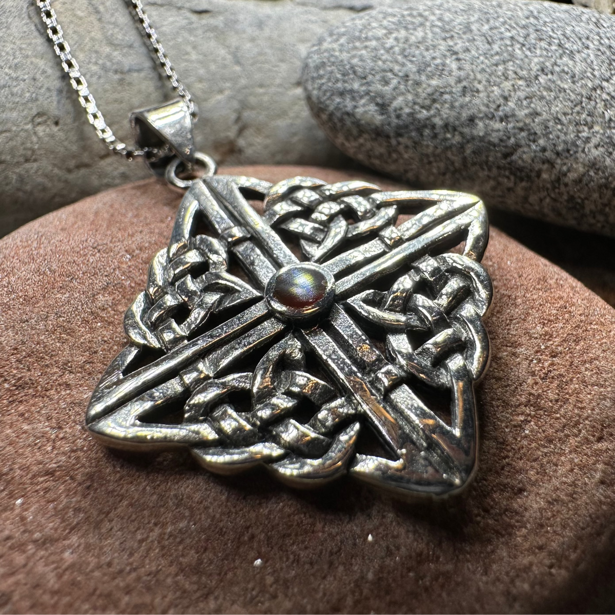 Asthore Celtic Knot Necklace in Sterling Silver