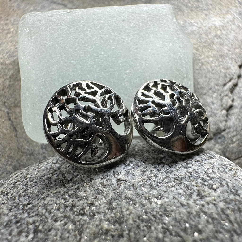 Celtic Tree of Life Stud Earrings in Sterling Silver | Post Earrings | Wiccan Center