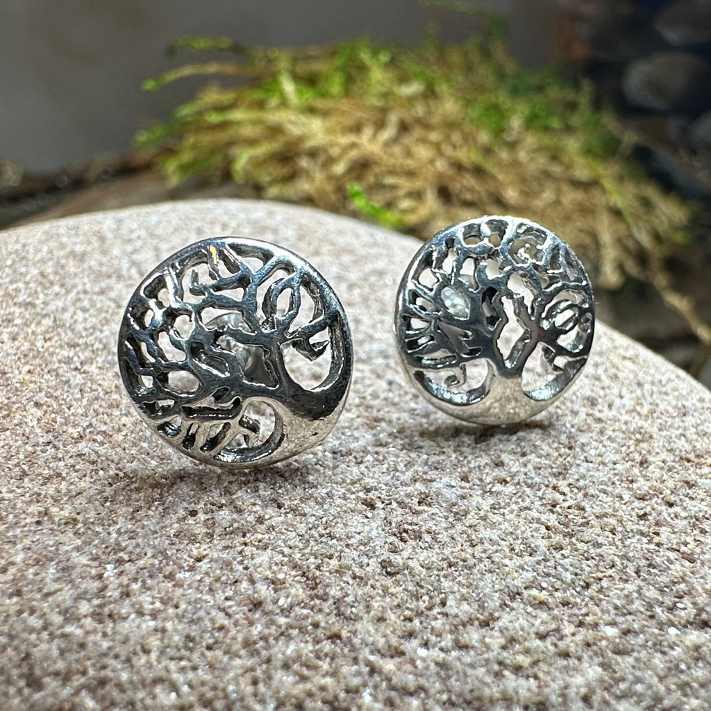 Celtic Tree of Life Stud Earrings in Sterling Silver | Post Earrings | Wiccan Center