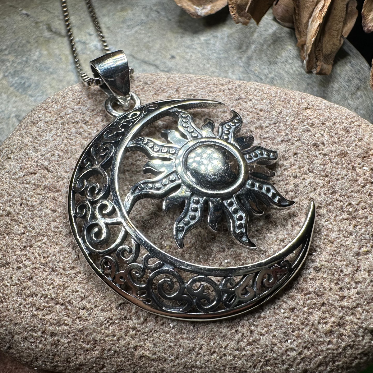 Luan Moon Necklace in Sterling Silver