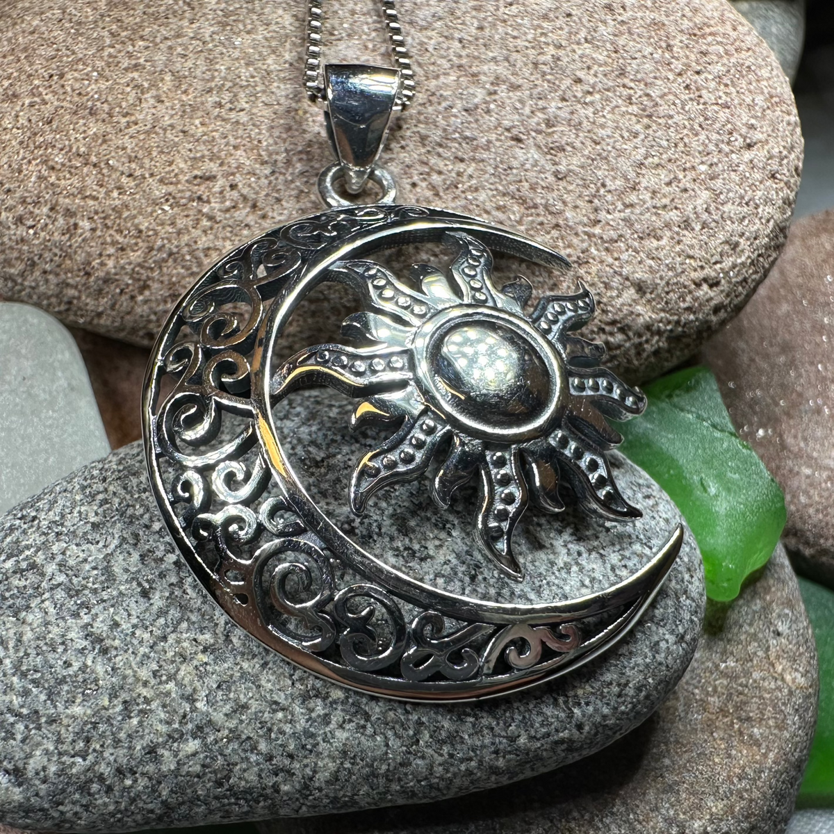 Luan Moon Necklace in Sterling Silver