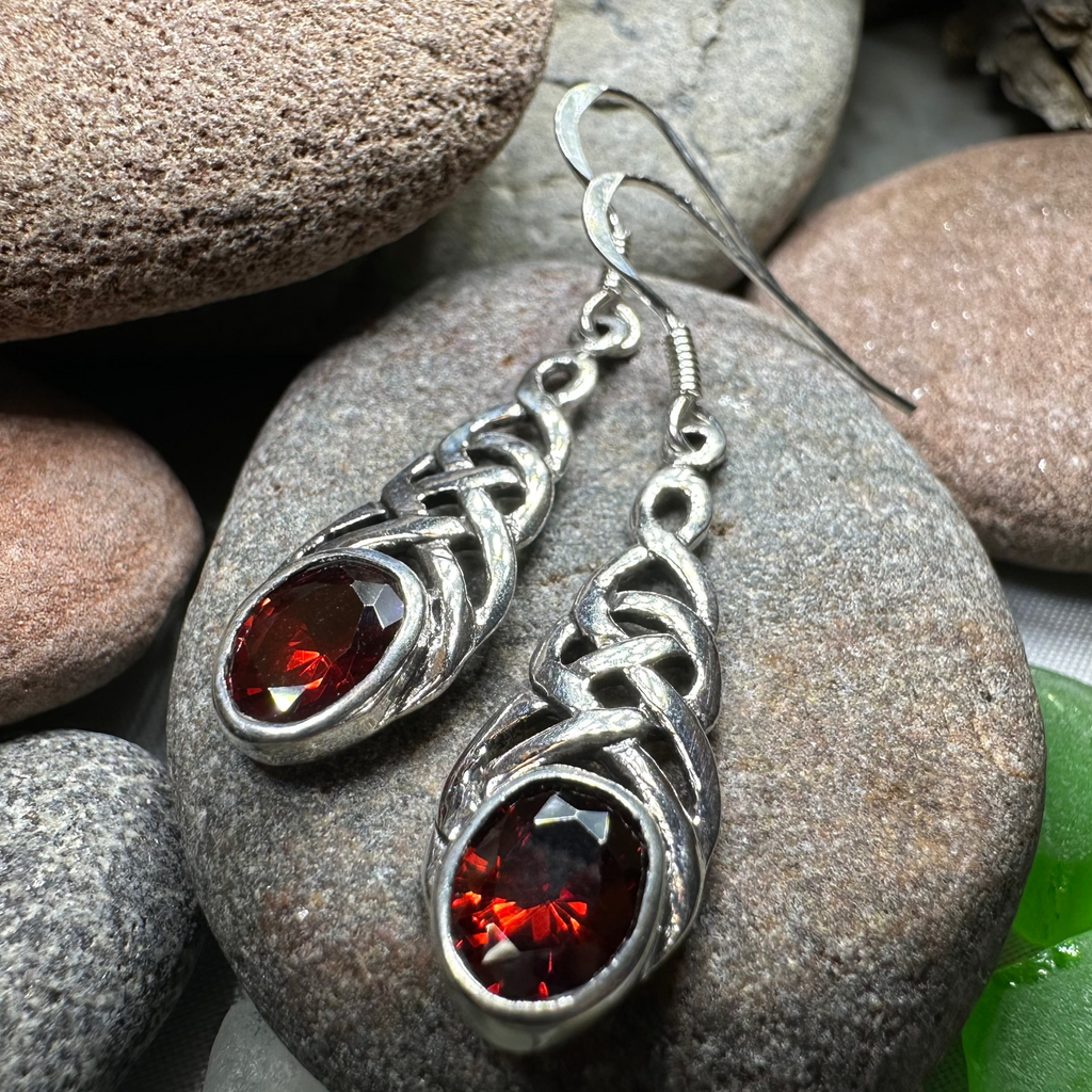 Ciara Celtic Knot Earrings in Sterling Silver | Dangle Earrings | Wiccan Center