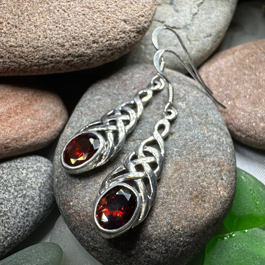 Ciara Celtic Knot Earrings in Sterling Silver | Dangle Earrings | Wiccan Center