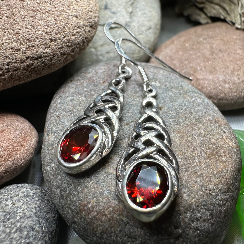 Ciara Celtic Knot Earrings in Sterling Silver | Dangle Earrings | Wiccan Center