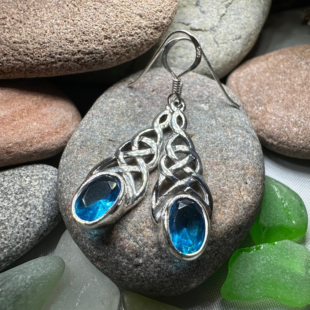 Ciara Celtic Knot Earrings in Sterling Silver | Dangle Earrings | Wiccan Center
