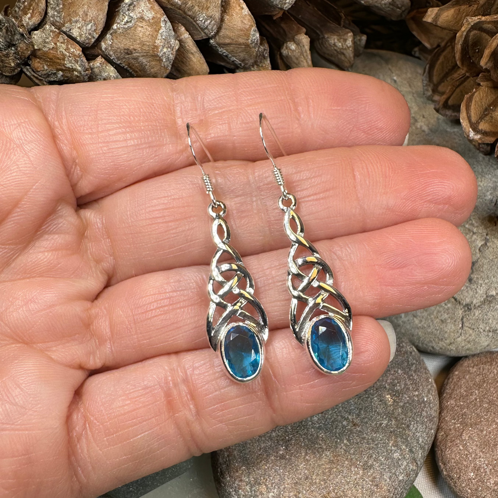 Ciara Celtic Knot Earrings in Sterling Silver | Dangle Earrings | Wiccan Center