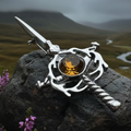 Crystal Stag Kilt Pin - Handmade in Scotland