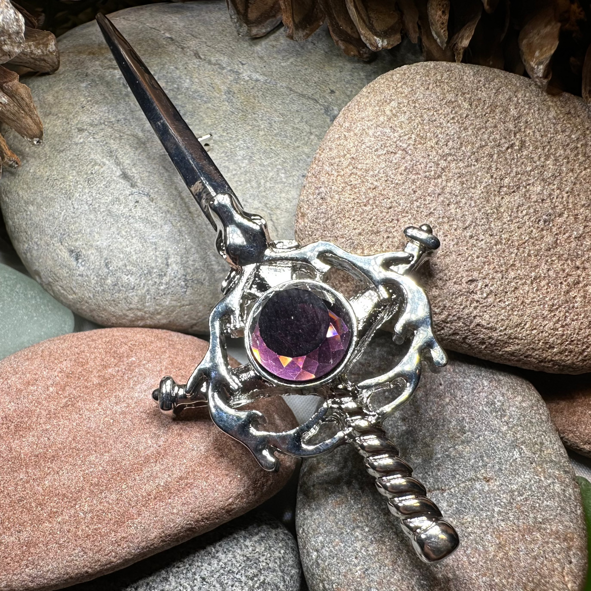 Crystal Stag Kilt Pin - Handmade in Scotland