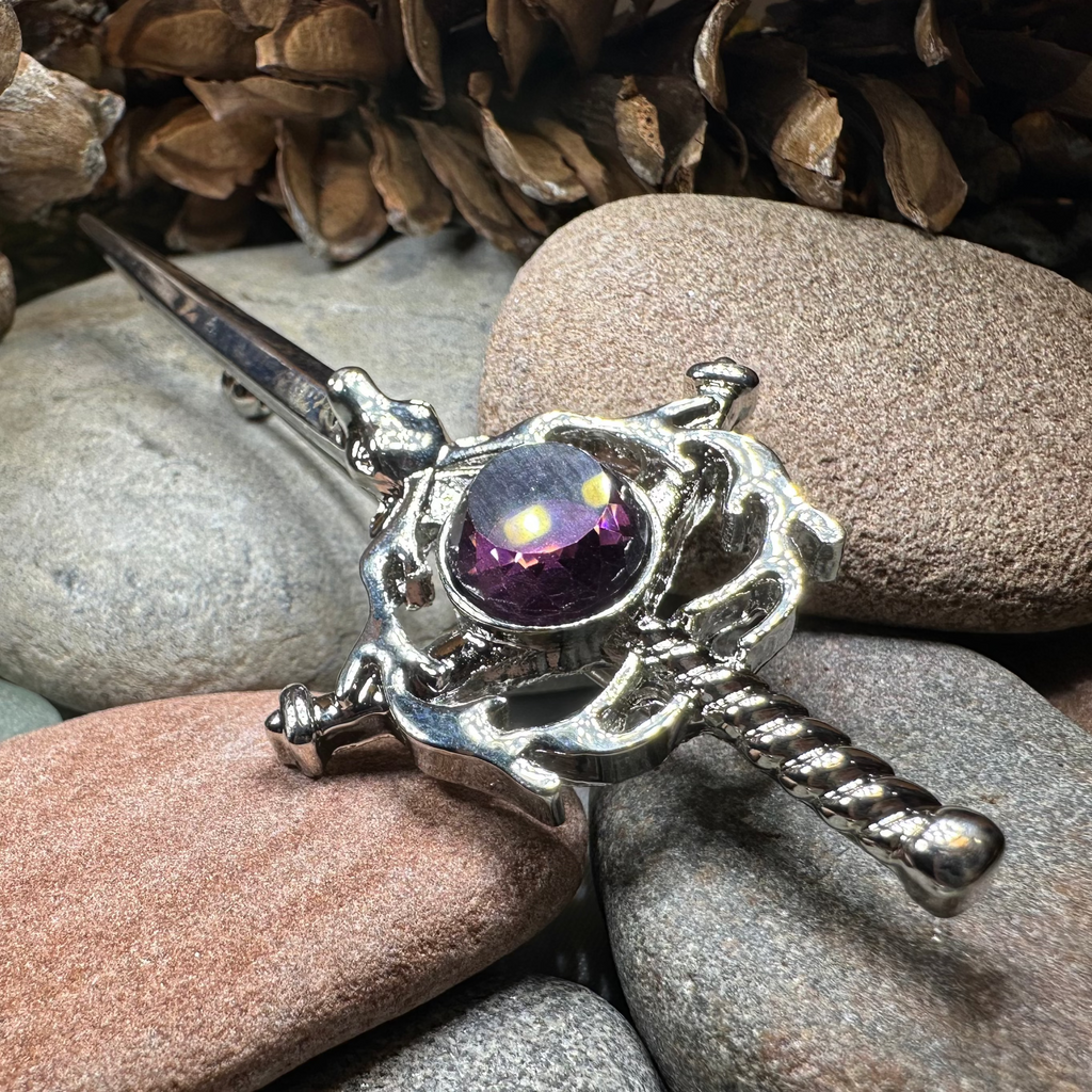 Crystal Stag Kilt Pin - Handmade in Scotland
