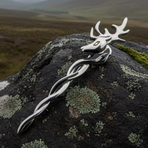 Stag Kilt Pin - Handmade in Scotland | Kilt Pin | Wiccan Center