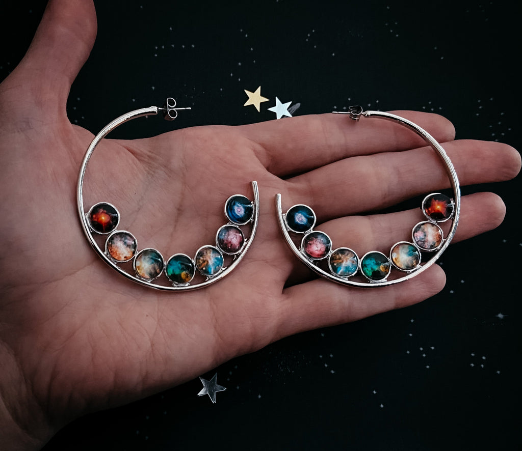 Nebula Rainbow Pride Hoop Earrings | Earrings | Wiccan Center