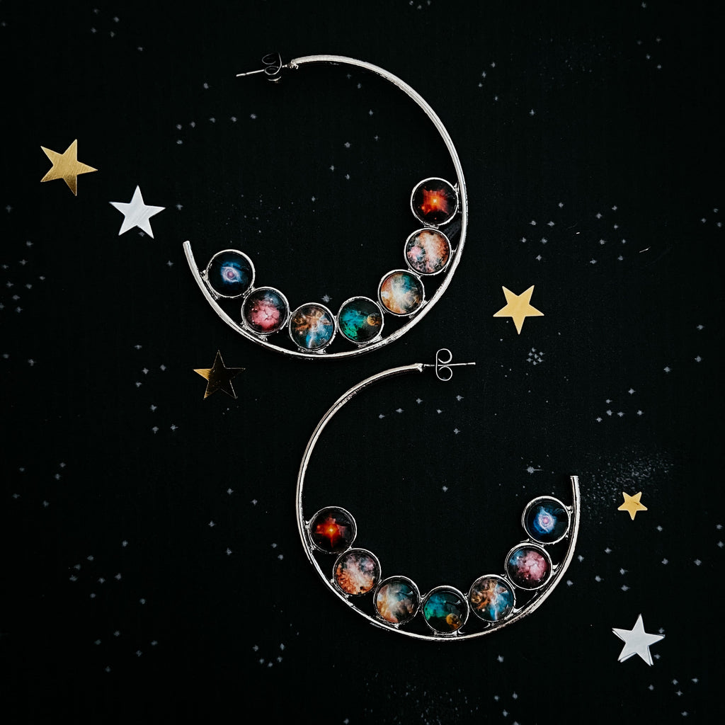 Nebula Rainbow Pride Hoop Earrings | Earrings | Wiccan Center