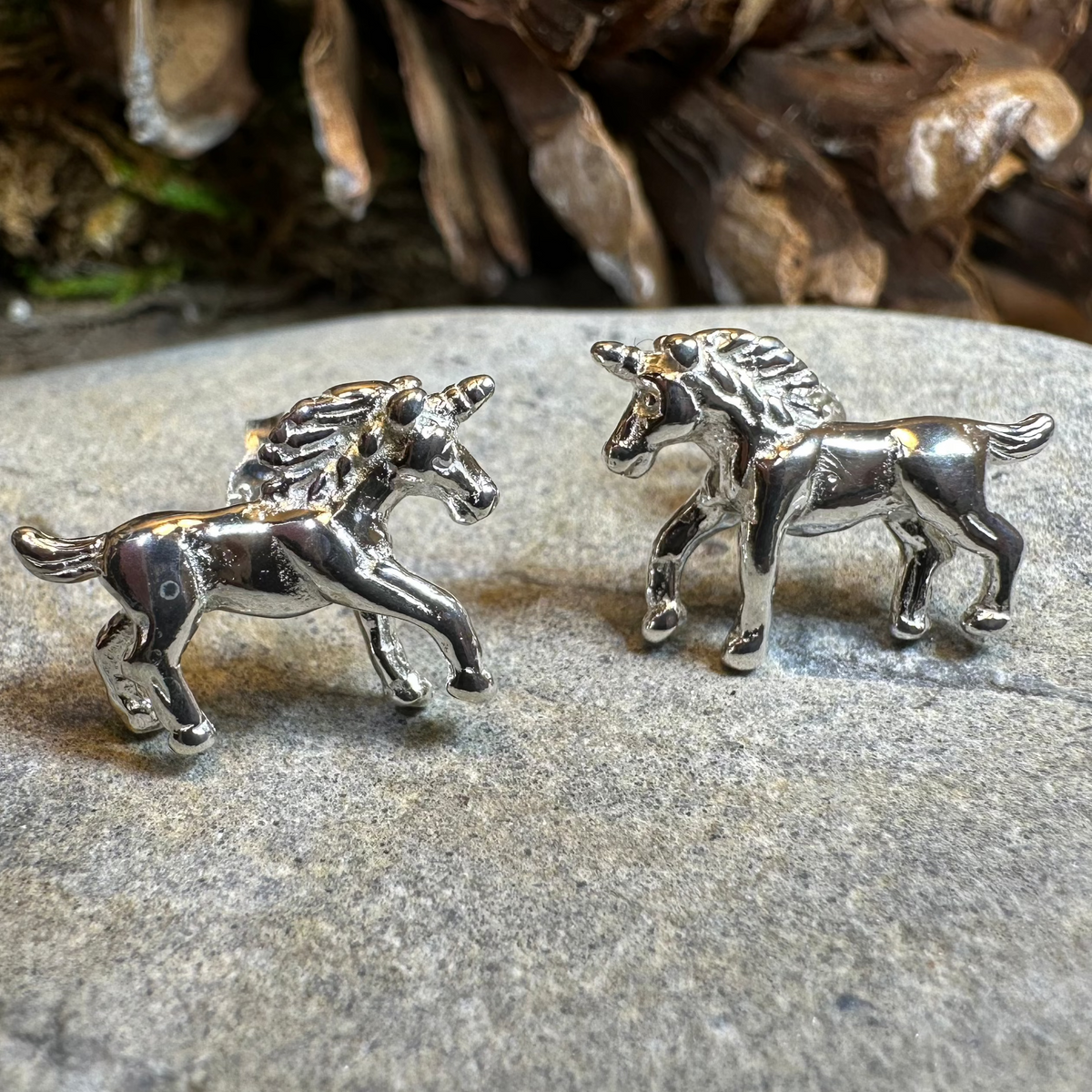 Legendary Unicorn Post Back Earrings in Sterling Silver | Post Earrings | Wiccan Center