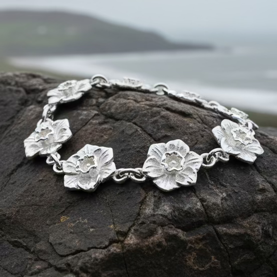 Gwydir Welsh Daffodil Bracelet in Sterling Silver | Bracelet | Wiccan Center
