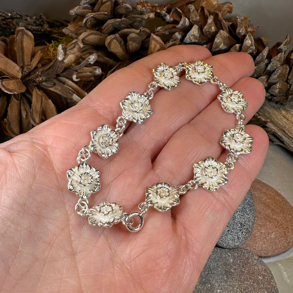 Gwydir Welsh Daffodil Bracelet in Sterling Silver | Bracelet | Wiccan Center