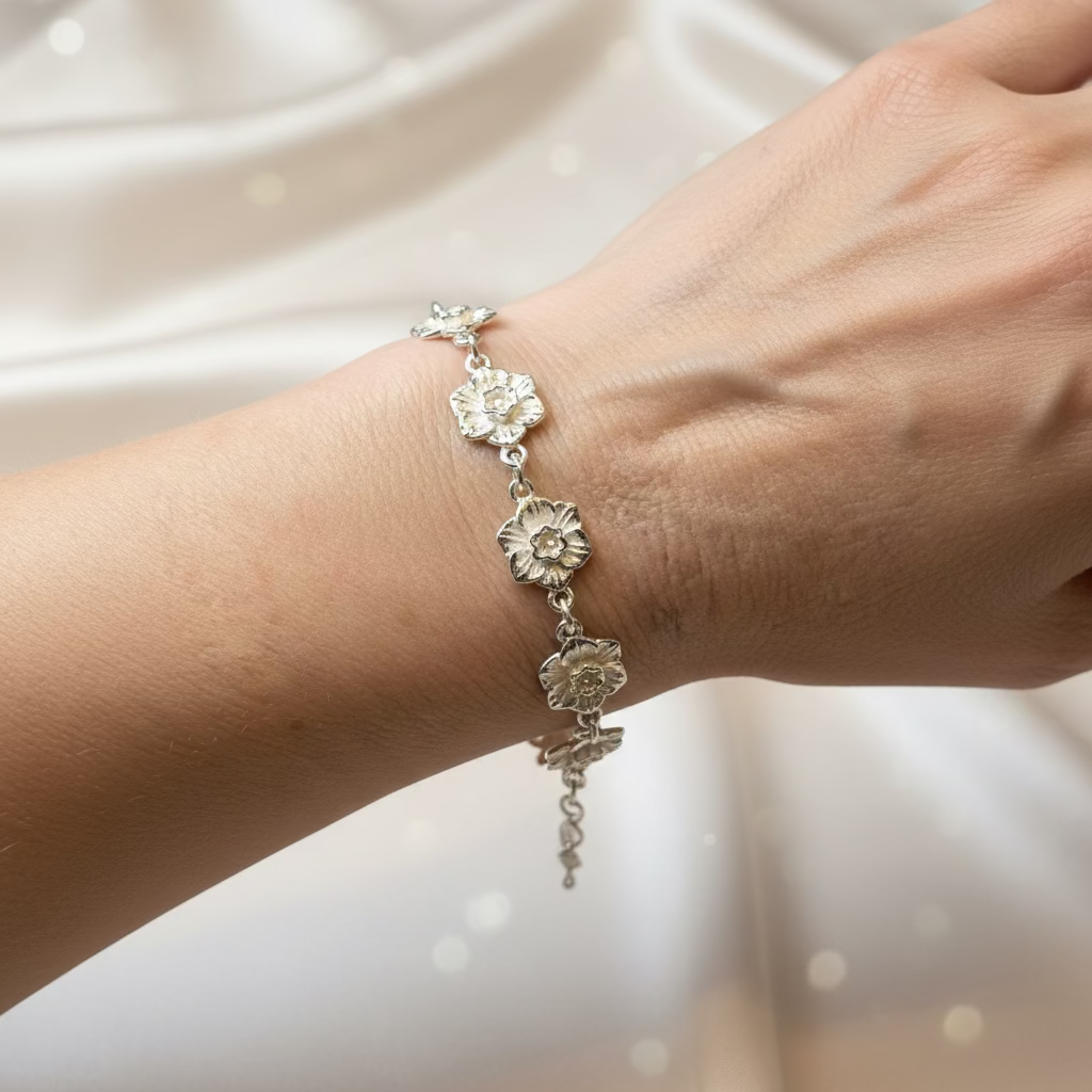 Gwydir Welsh Daffodil Bracelet in Sterling Silver | Bracelet | Wiccan Center