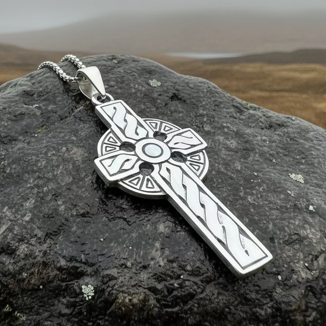Teelin Celtic Cross Necklace in Sterling Silver | Pendant | Wiccan Center