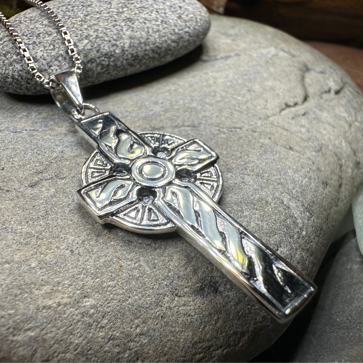 Teelin Celtic Cross Necklace in Sterling Silver | Pendant | Wiccan Center
