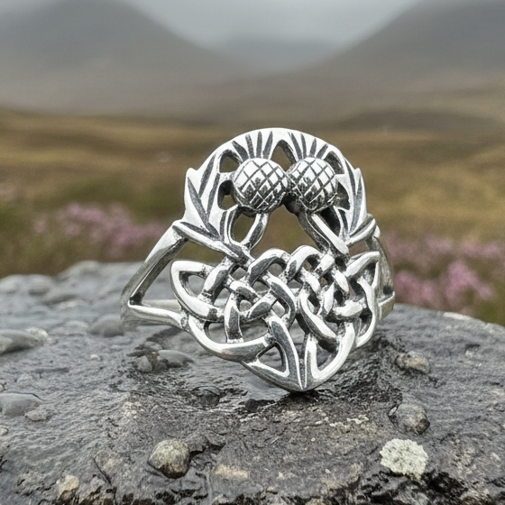 Ainslee Scottish Thistle Ring in Sterling Silver
