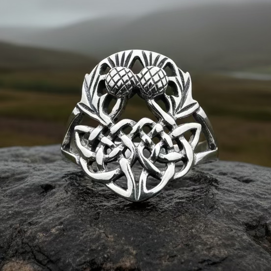 Ainslee Scottish Thistle Ring in Sterling Silver