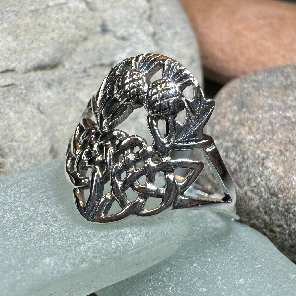 Ainslee Scottish Thistle Ring in Sterling Silver