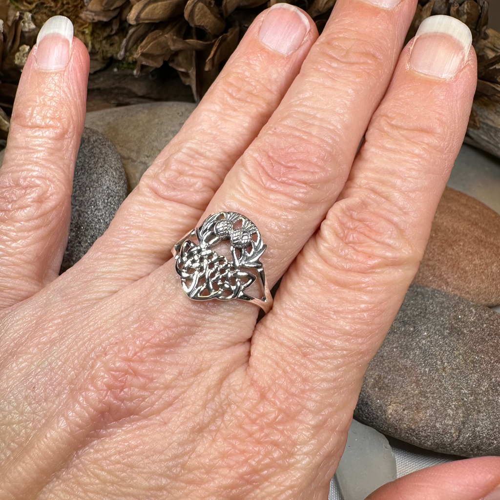 Ainslee Scottish Thistle Ring in Sterling Silver