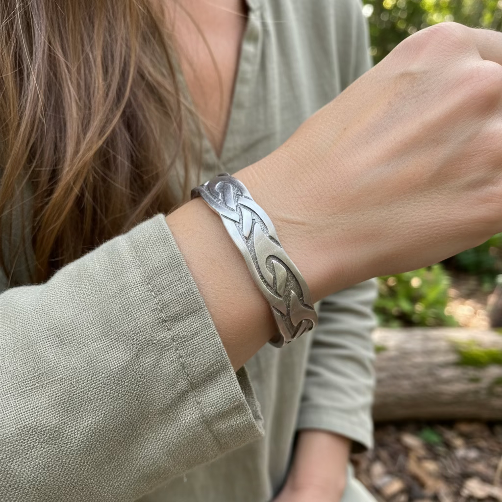 Cruth Celtic Pewter Cuff Bracelet - Handmade in Scotland | Cuff Bracelet | Wiccan Center
