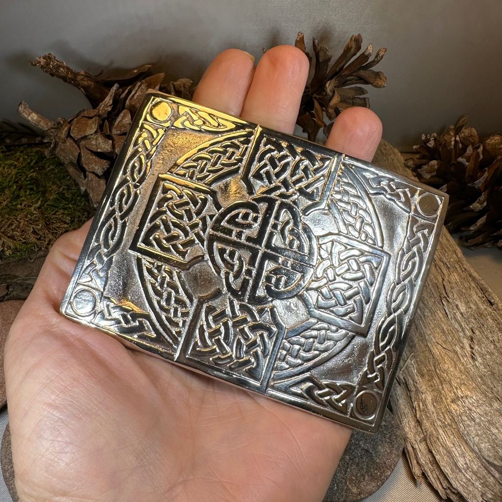 Celtic Cross Kilt Belt Buckle - Handmade in Scotland | belt buckle | Wiccan Center