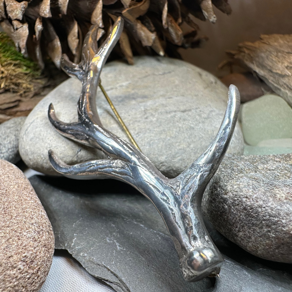 Damh Antler Kilt Pin - Handmade in Scotland | Kilt Pin | Wiccan Center