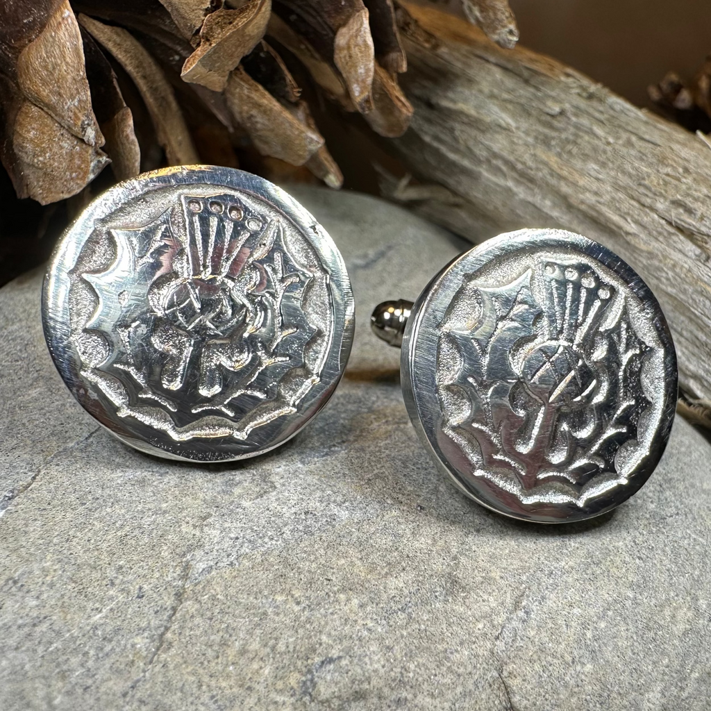 Brave Scottish Thistle Cufflinks - Handmade in Scotland | Cuff Links | Wiccan Center