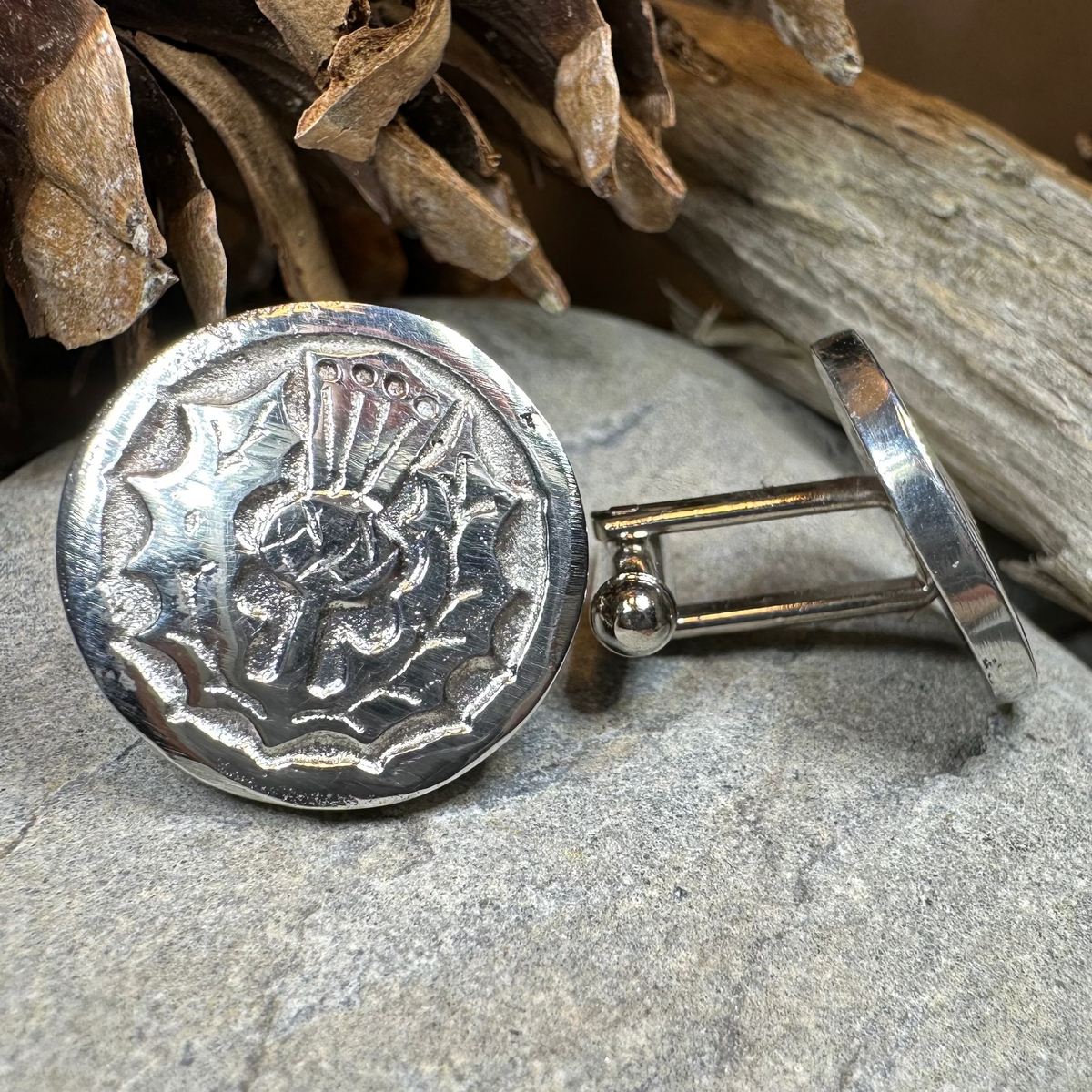 Brave Scottish Thistle Cufflinks - Handmade in Scotland | Cuff Links | Wiccan Center