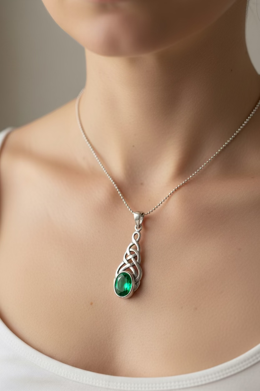 Emma Celtic Knot Necklace in Sterling Silver | Pendant | Wiccan Center