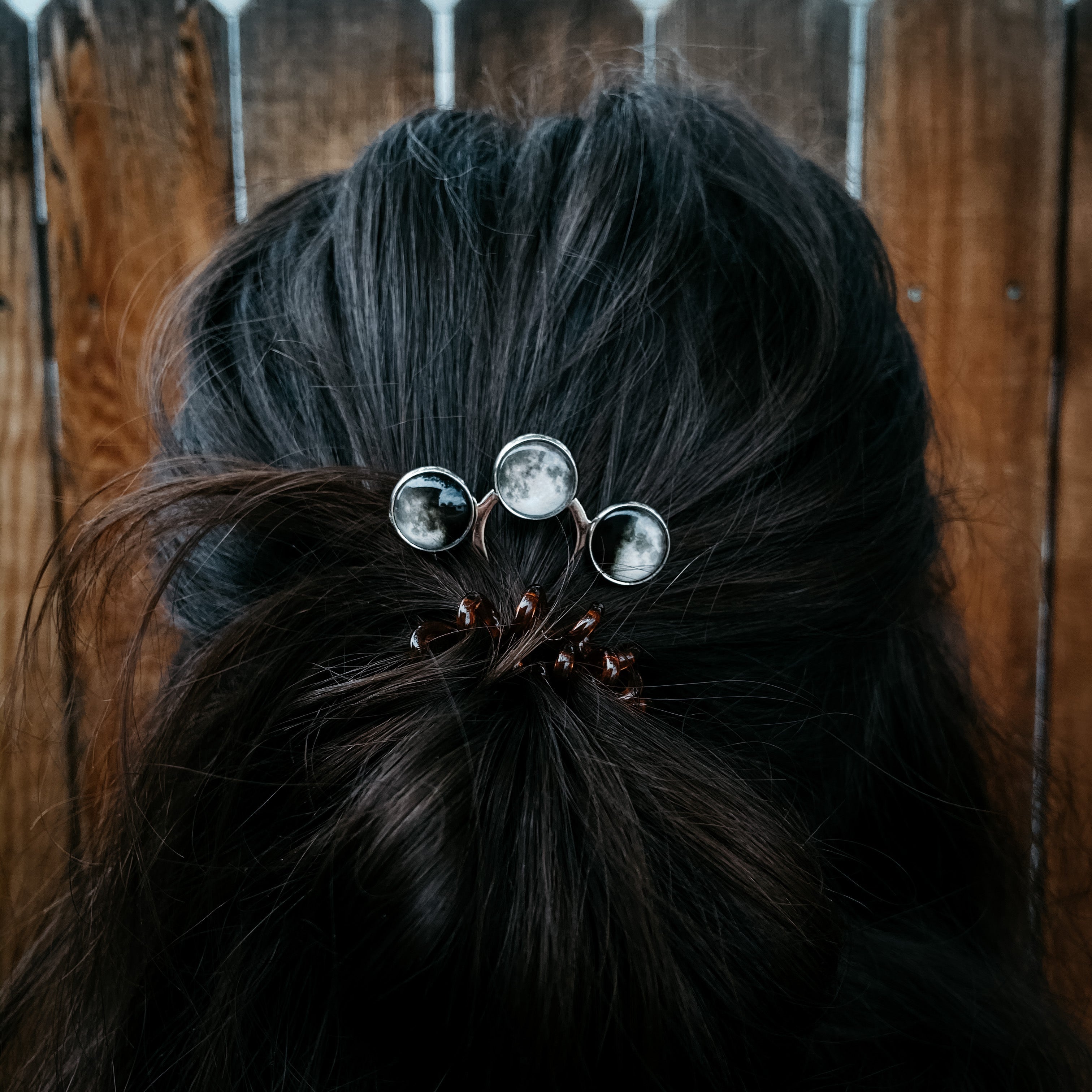 Moon Phase Trio Hair Pin | Hair Accessories | Wiccan Center