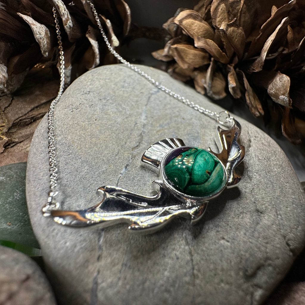 Scottish Heathergems Thistle Necklace - Handmade in Scotland | Necklet | Wiccan Center