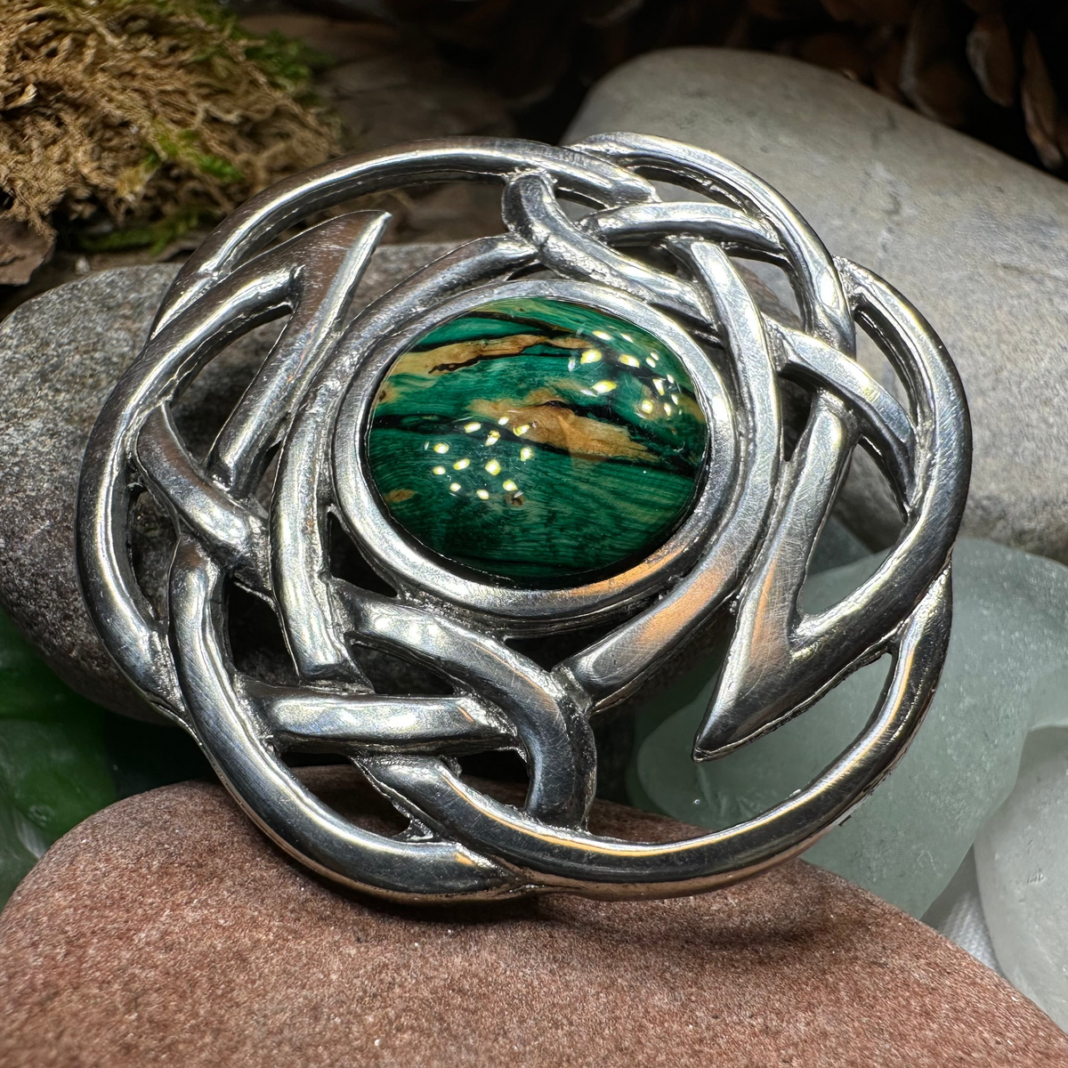 Elegant Heathergems Celtic Knot Brooch - Handmade in Scotland | Brooch | Wiccan Center