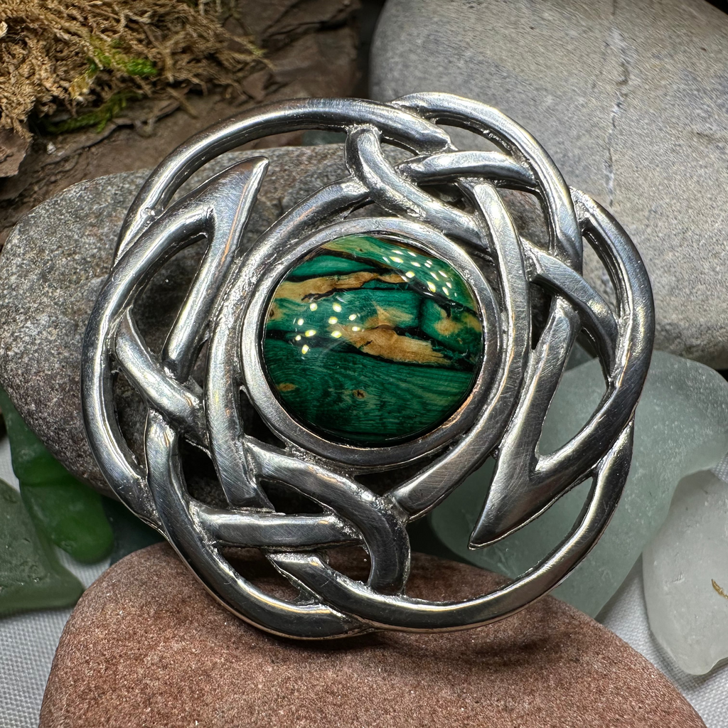 Elegant Heathergems Celtic Knot Brooch - Handmade in Scotland | Brooch | Wiccan Center